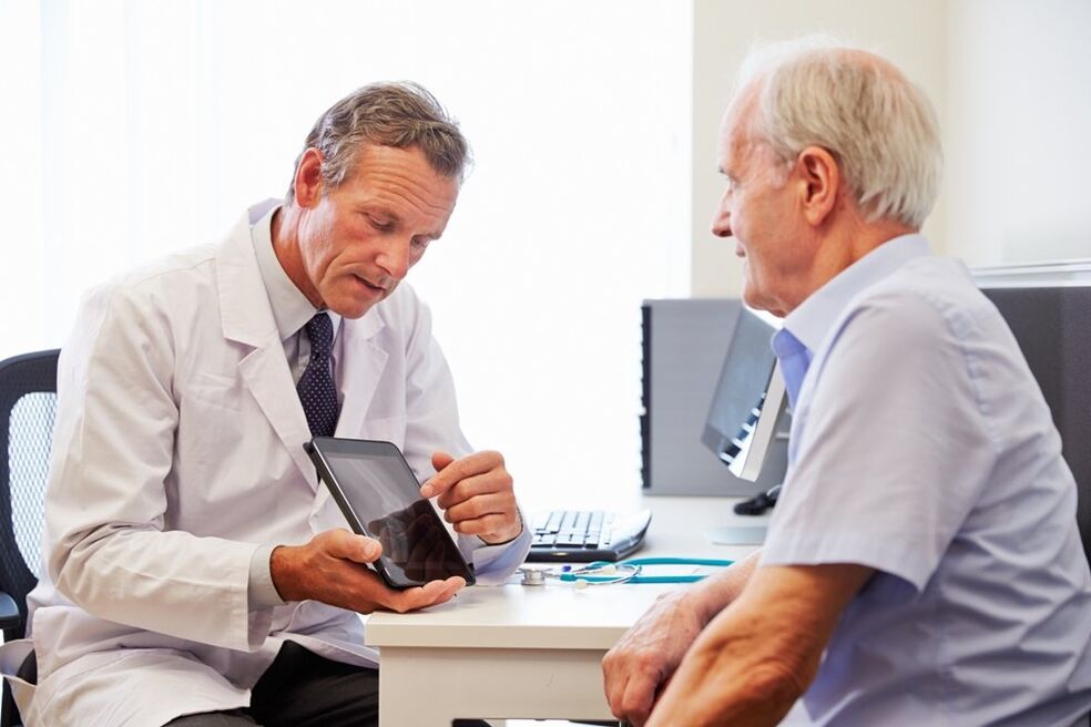 Patient with prostatitis at a doctor's appointment